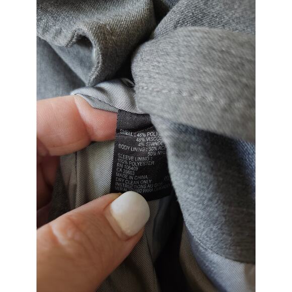 Tahari ASL One Button Gray Suit Jacket Size 10 Double Pocket Career - Picture 5 of 9